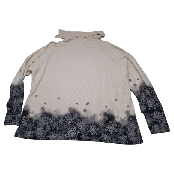 Womens Simple Suzanne Betro Snowflake Cowl Neck Sweater Large Beige & Black  L - Picture 5 of 5